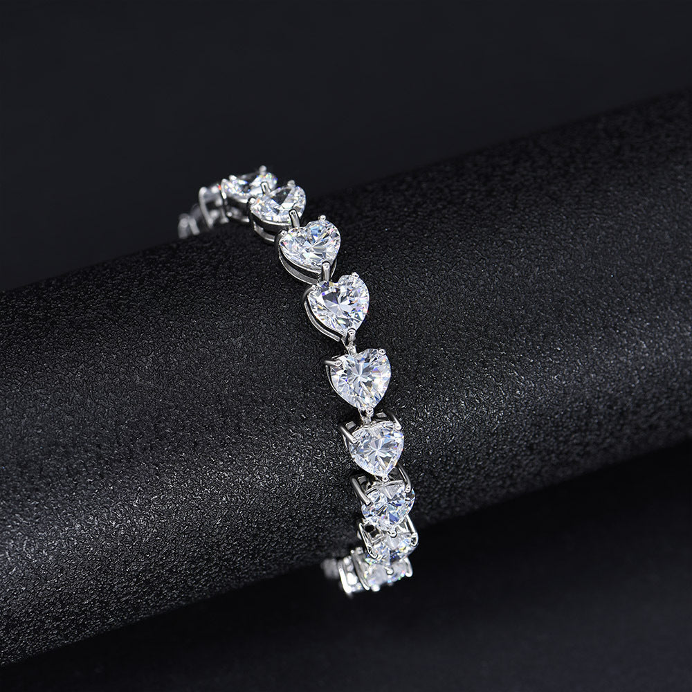 Pure Silver High Carbon Diamond Bracelet