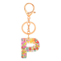 Resin 26 English letters keychain