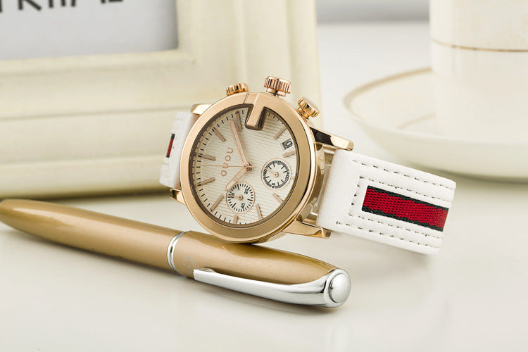 Small dial ladies calendar belt watch