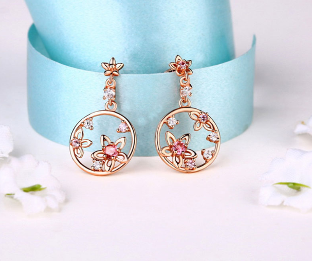 Butterfly colored gold earrings jewelry