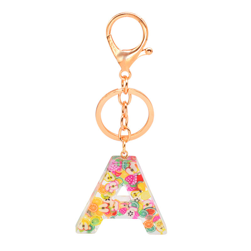 Resin 26 English letters keychain