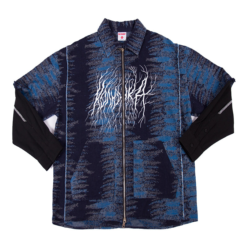 Blue Lightning Graffiti Letter Jacket