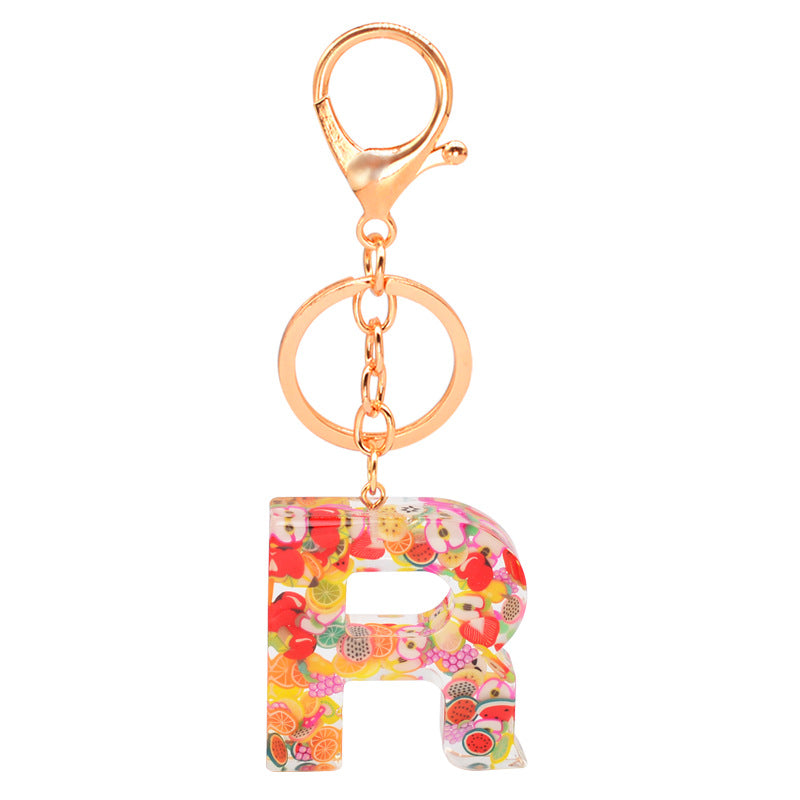 Resin 26 English letters keychain