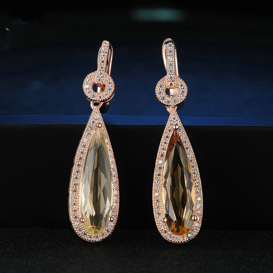 Natural water drop Crystal Earrings