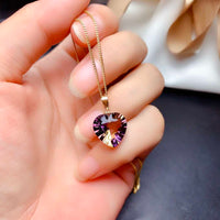 Fashion Amethyst Female Pendant Earring Set