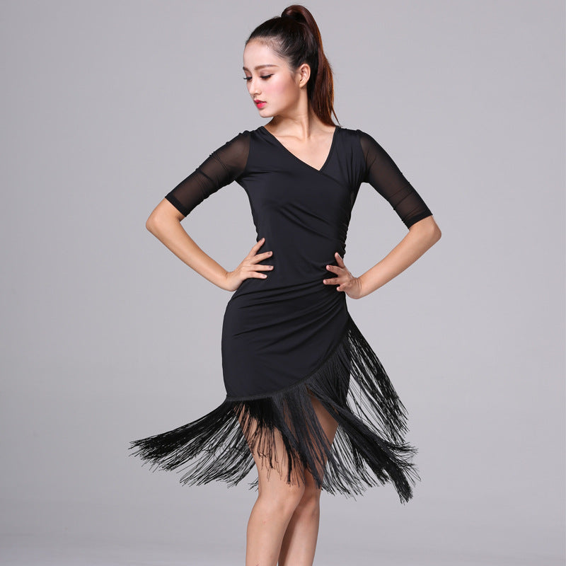 Ice Silk Fringed Dance Training Dance Performance Costume