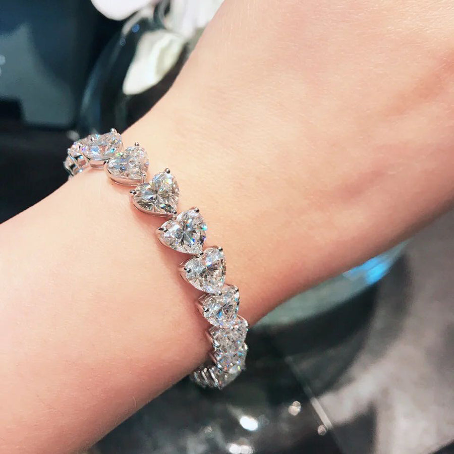 Pure Silver High Carbon Diamond Bracelet