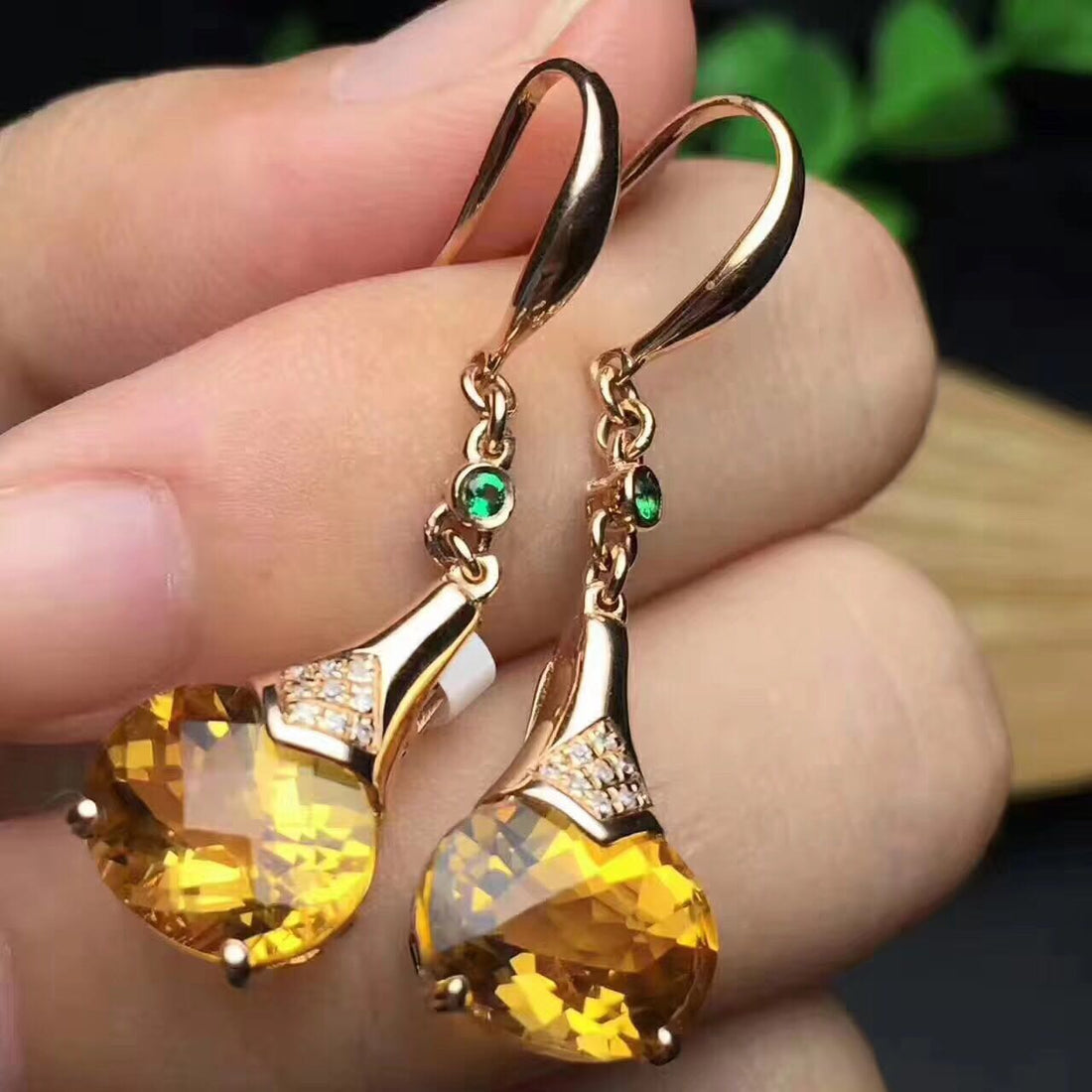 Natural Brazilian Citrine Earrings Lemon Yellow