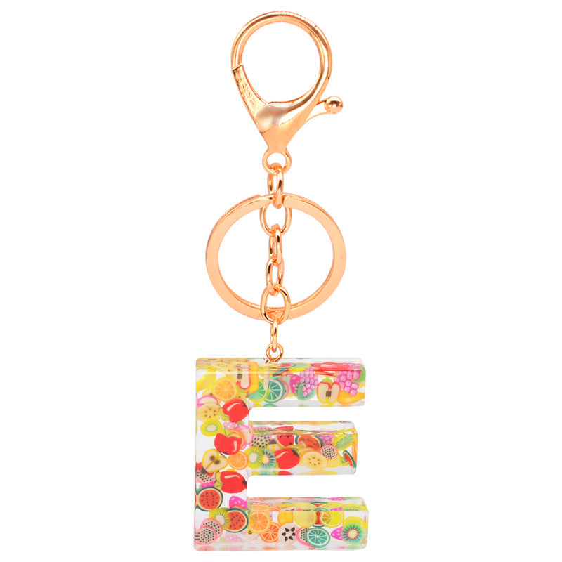 Resin 26 English letters keychain