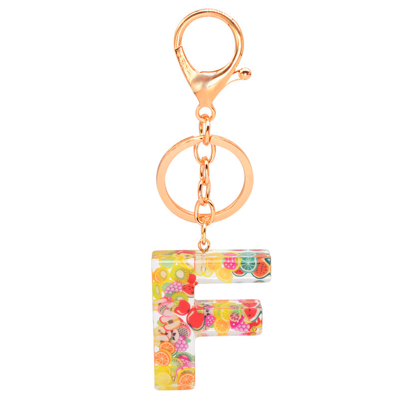 Resin 26 English letters keychain