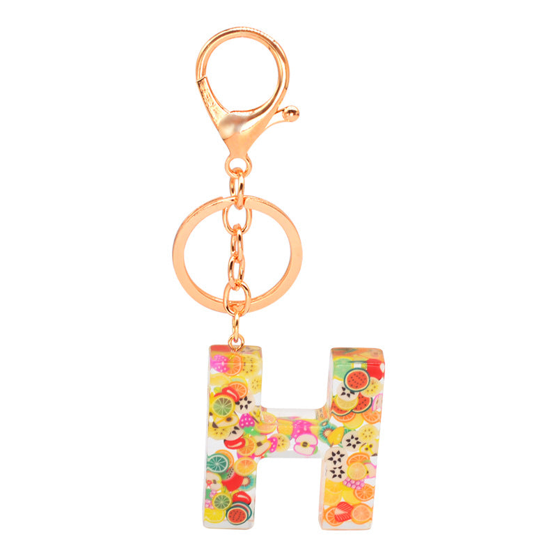 Resin 26 English letters keychain