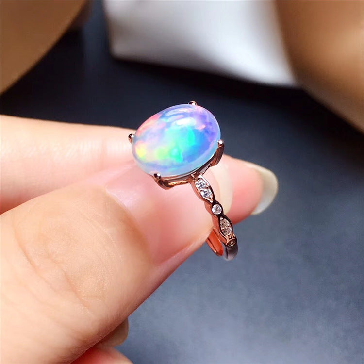 Natural Colorful Opal Ring