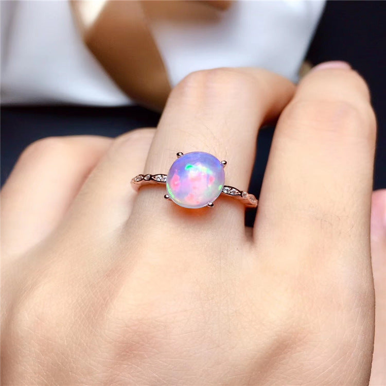 Natural Colorful Opal Ring