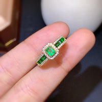 Natural Colombian Emerald Ring Female