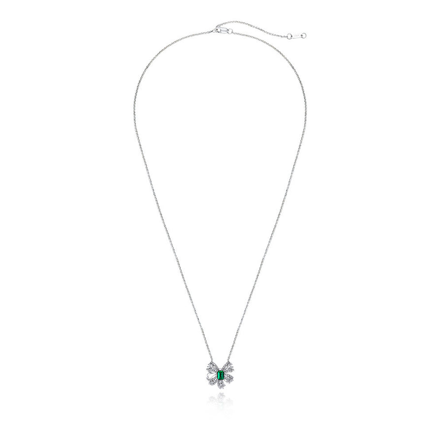 Luxury Cultivated Emerald Sterling Silver Female Pendant