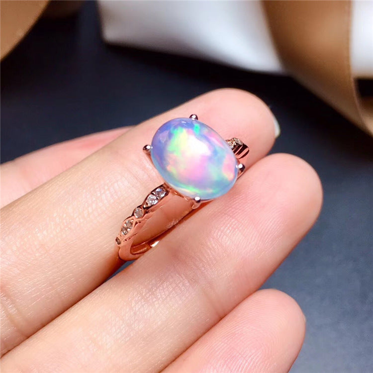 Natural Colorful Opal Ring