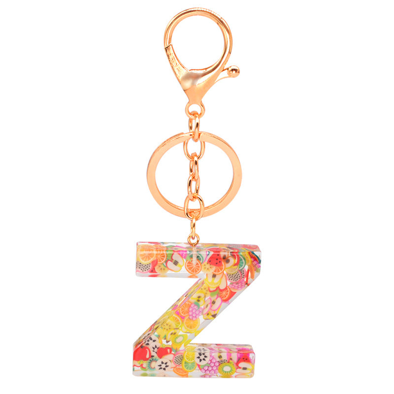 Resin 26 English letters keychain