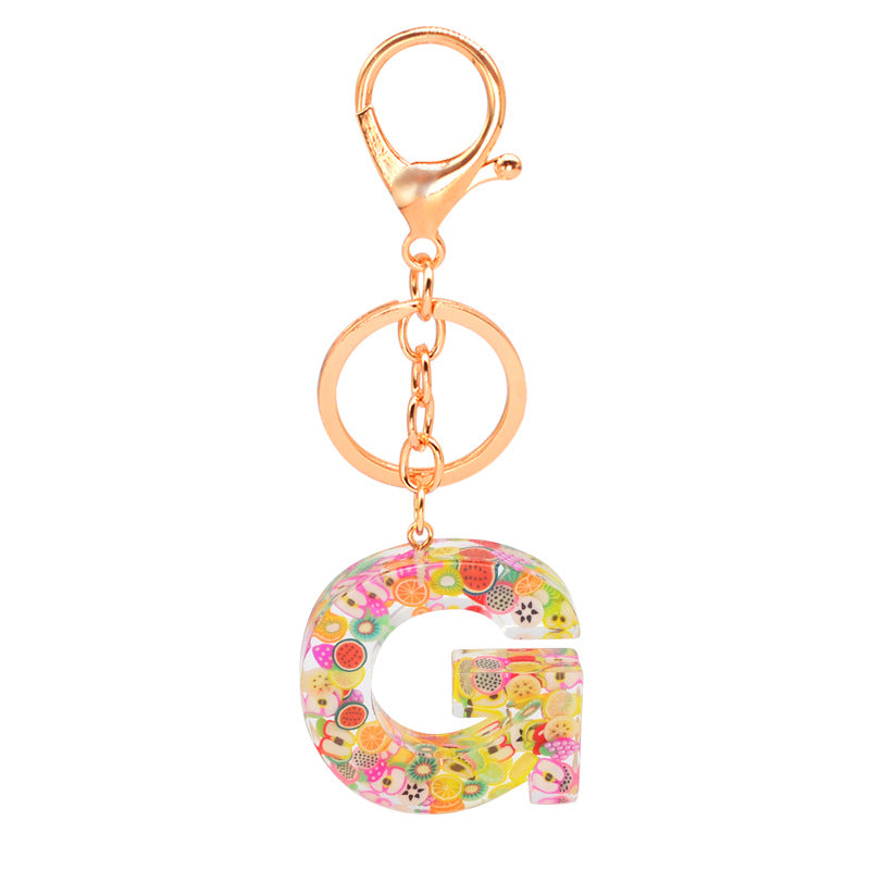 Resin 26 English letters keychain