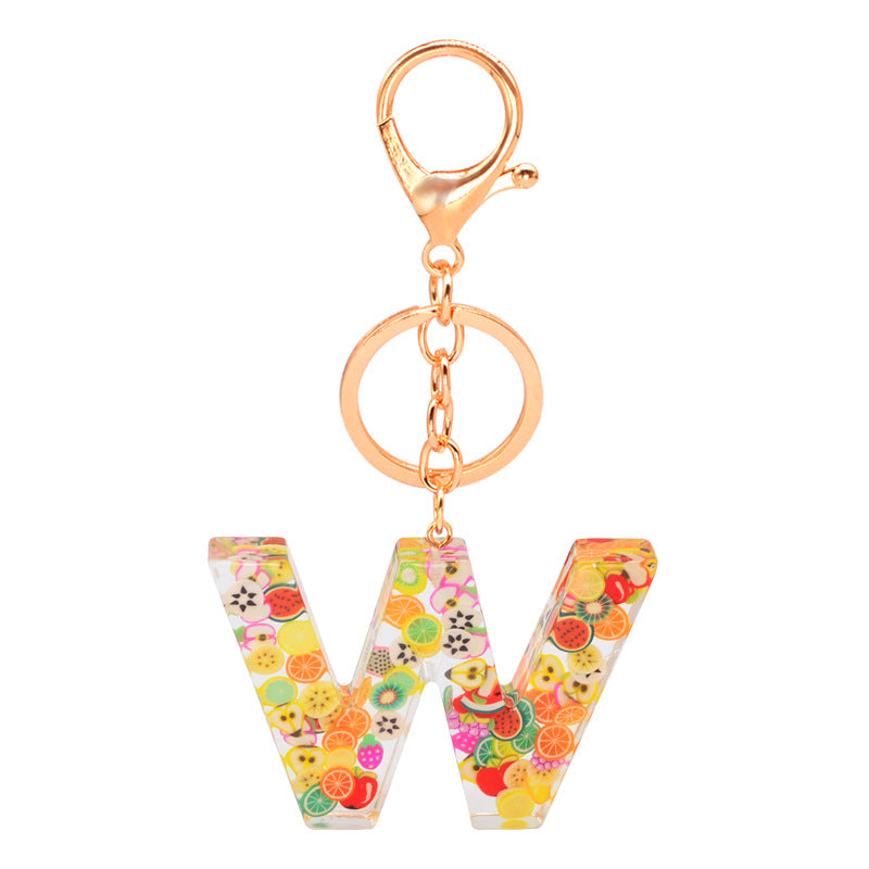 Resin 26 English letters keychain